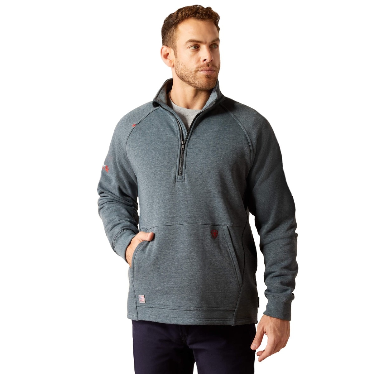 Ariat FR Primo Fleece 2.0 1/4 Zip Sweater in Charcoal Gray